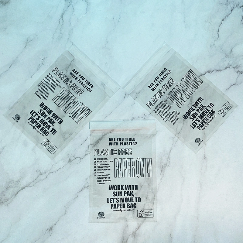 Custom Regenerated Cellulose Film Packaging Bags Biodegradable Transparent Cellophane Cellulose Bag